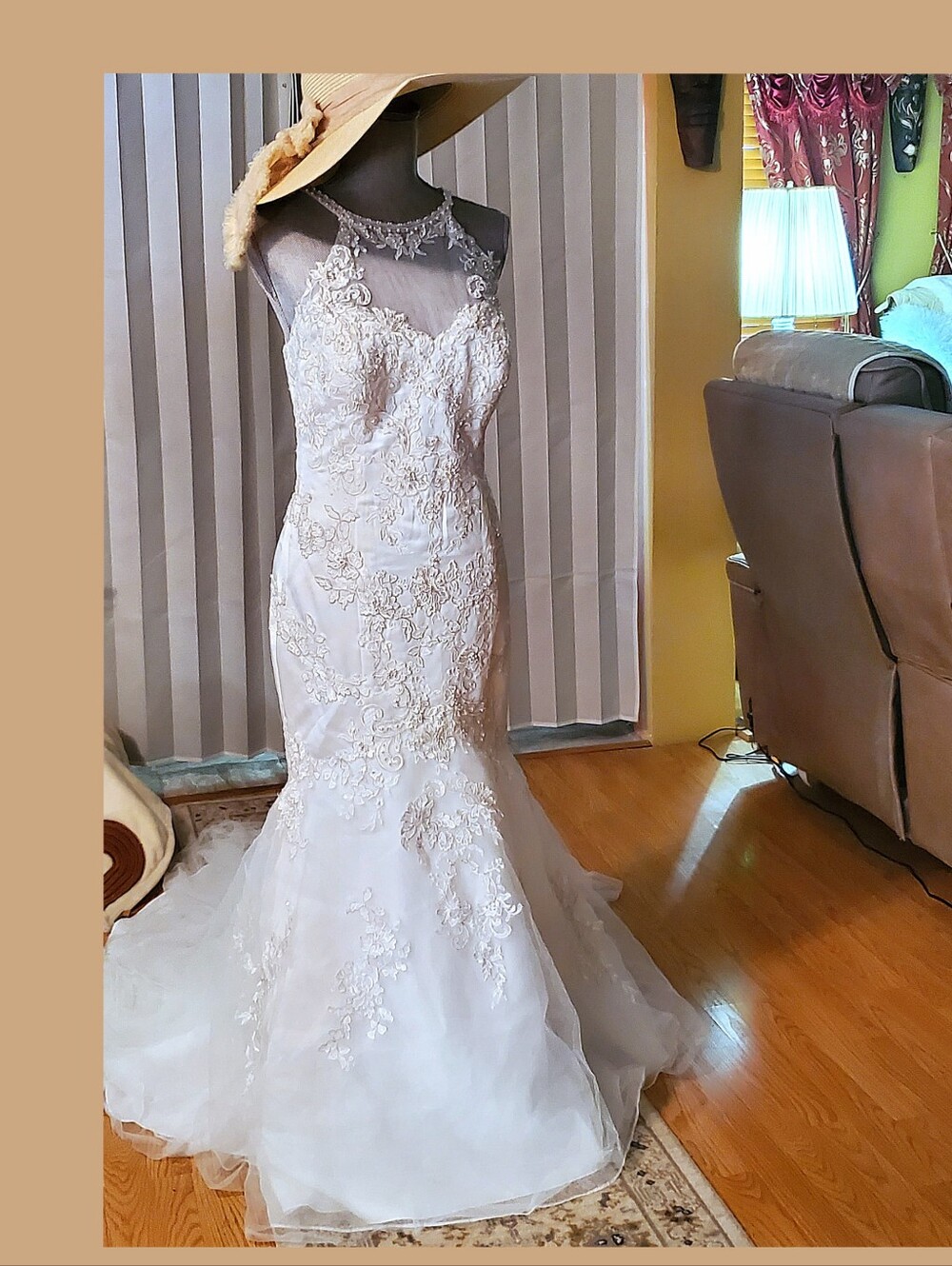 Elegant Mermaid Wedding Dress with Train by David's Bridal